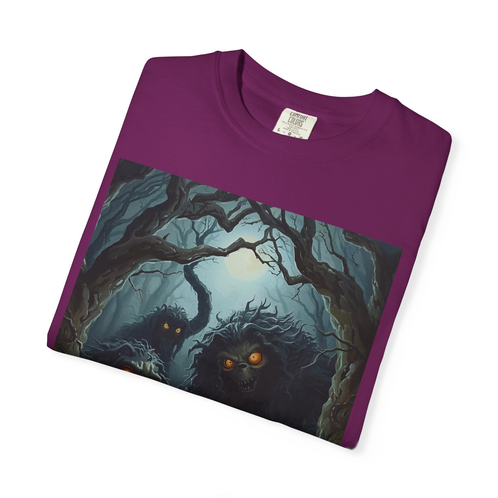 Spooky Mysterious Forest Graphic T-Shirt, Unisex Tee, Nature Lover Gift, Halloween Apparel, Unique Artwear