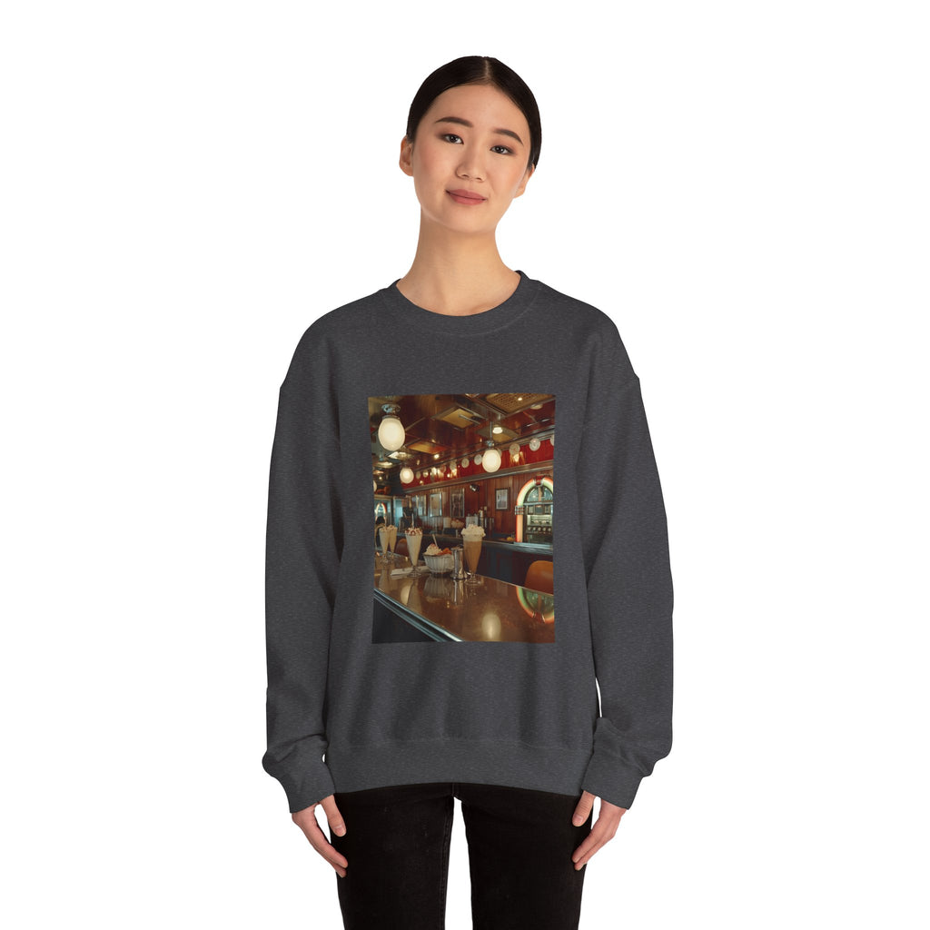 Cozy Café Vibes Sweatshirt, Unisex Crewneck, Coffee Lover Gift, Retro Coffee Shop Aesthetic, Perfect for Fall, Great for Lounging
