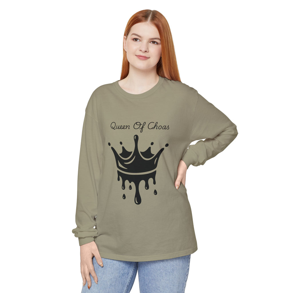 Queen of Chaos Long Sleeve T-Shirt - Stylish Unisex Apparel for Creative Souls, Casual Wear, Gift for Her, Birthday, Everyday Style