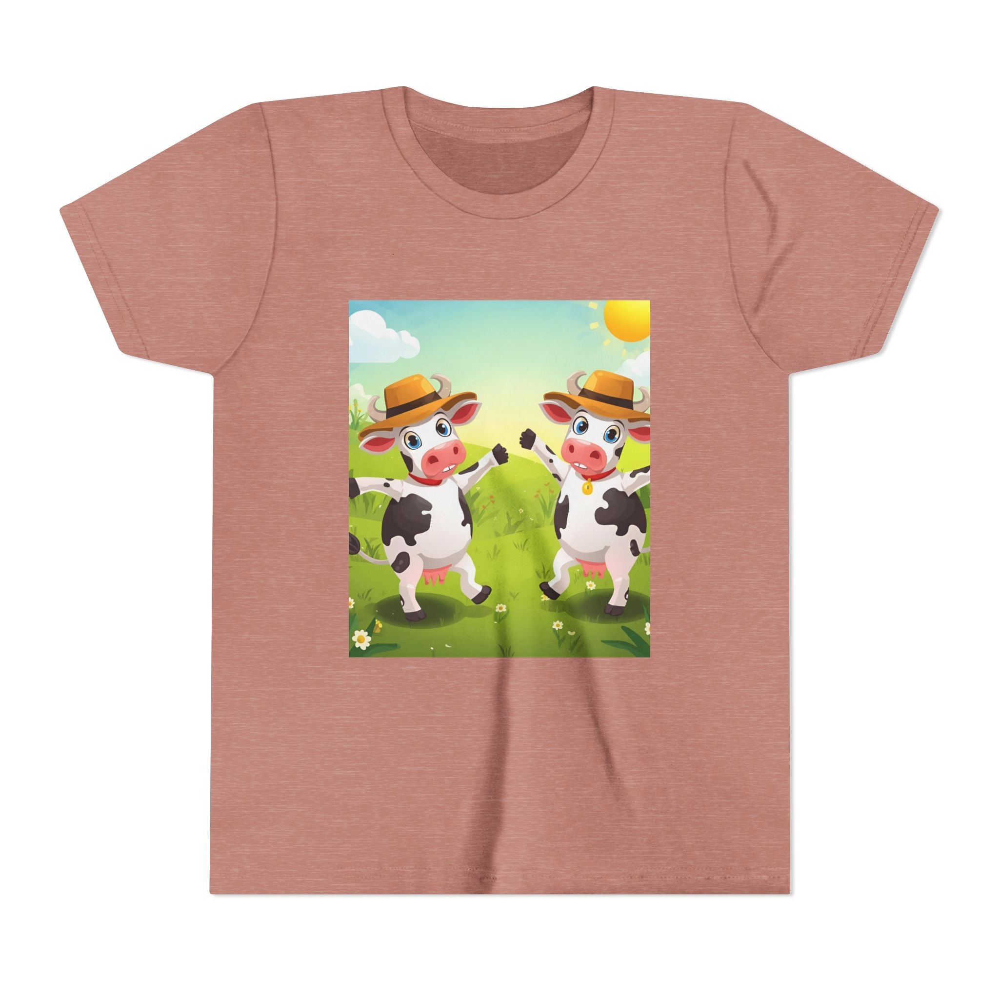 Cute Cow Fun Farm Youth Short Sleeve Tee