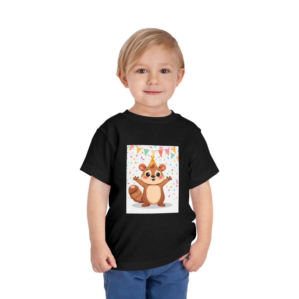 Party Animal With Squirl Toddler Short Sleeve Tee