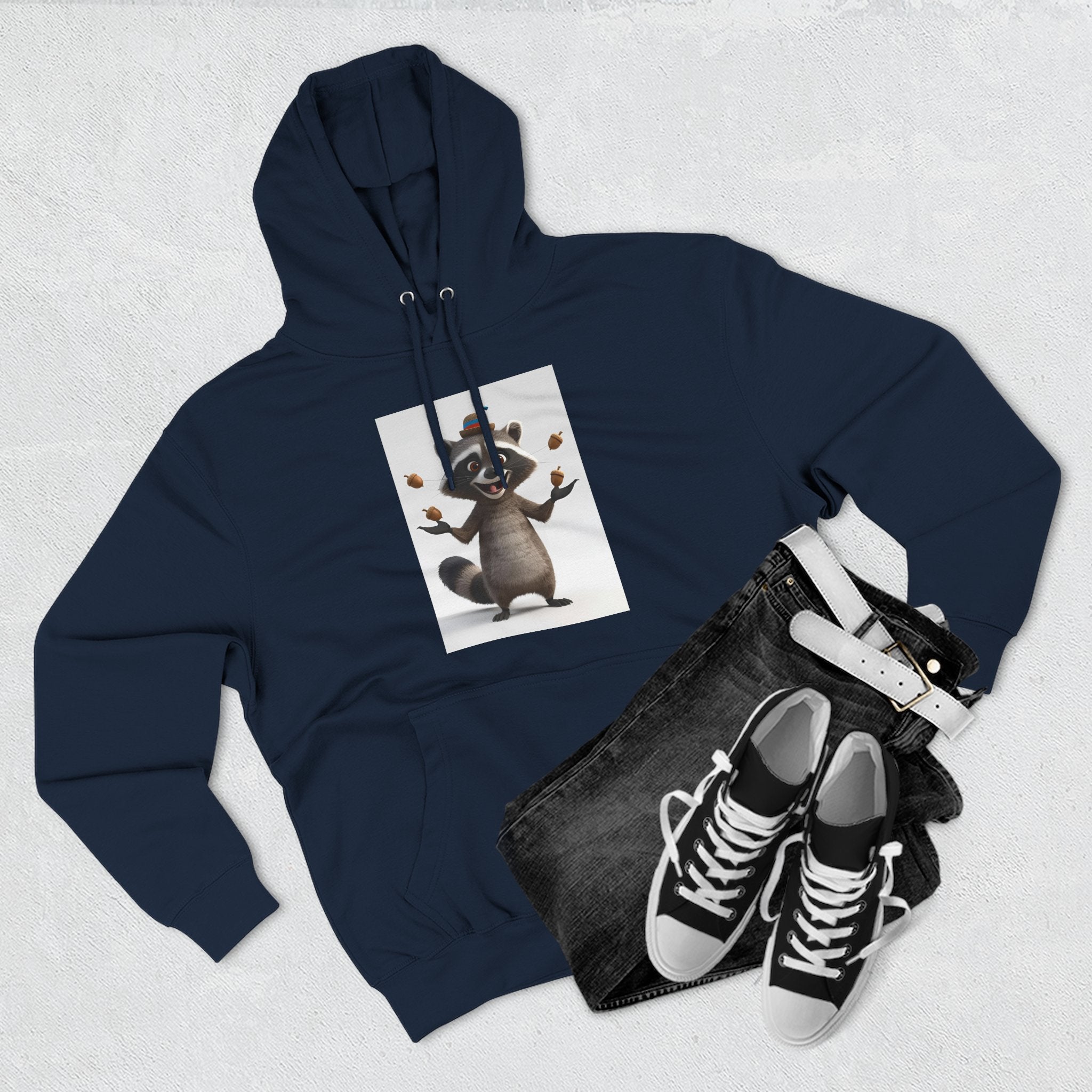 Raccoon Three-Panel Fleece Hoodie
