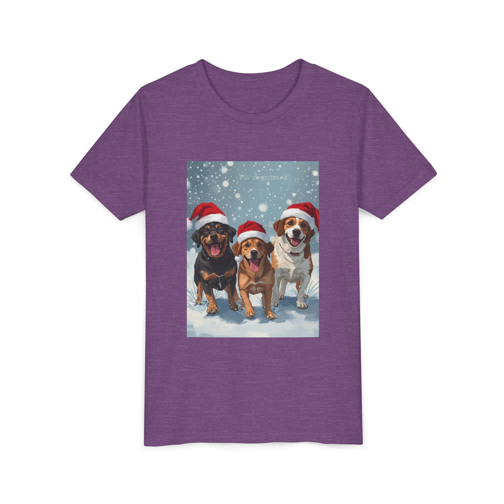 Cute Christmas Dogs Youth Short Sleeve Tee