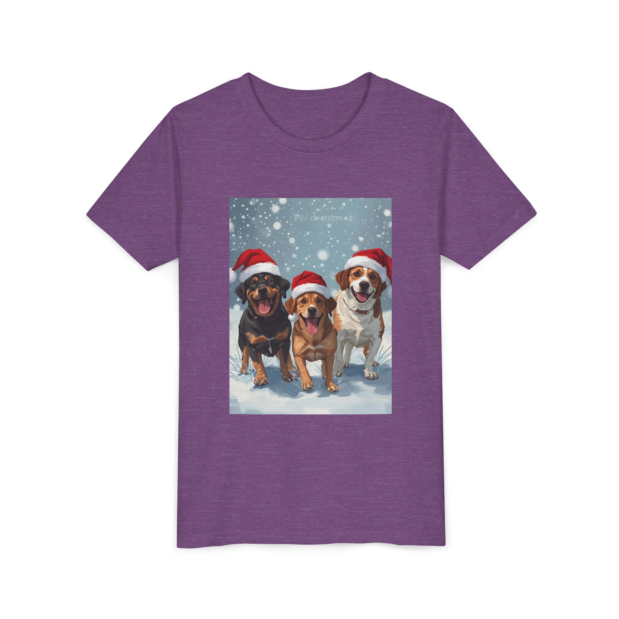 Cute Christmas Dogs Youth Short Sleeve Tee