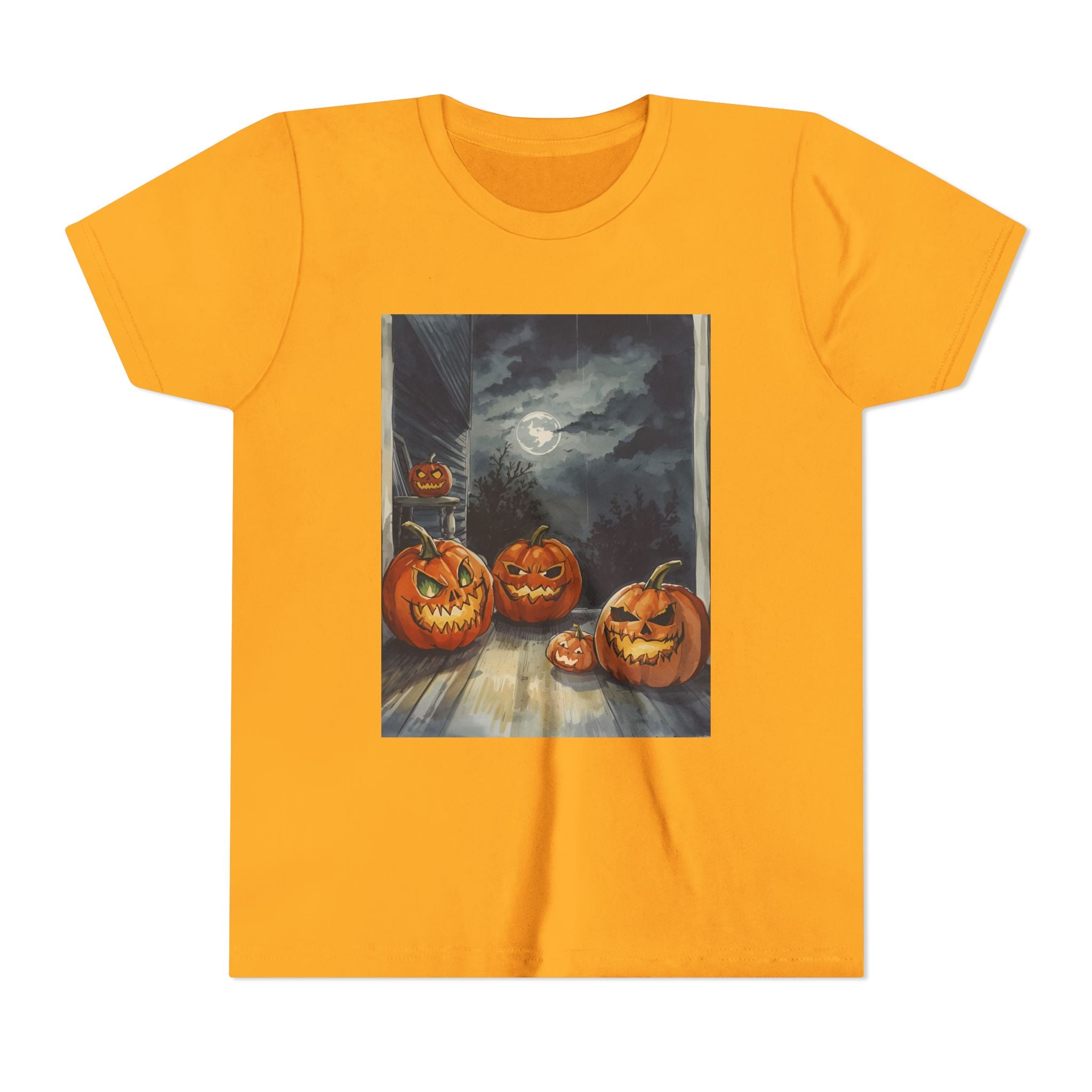 Halloween Pumpkin Scary Youth Short Sleeve Tee