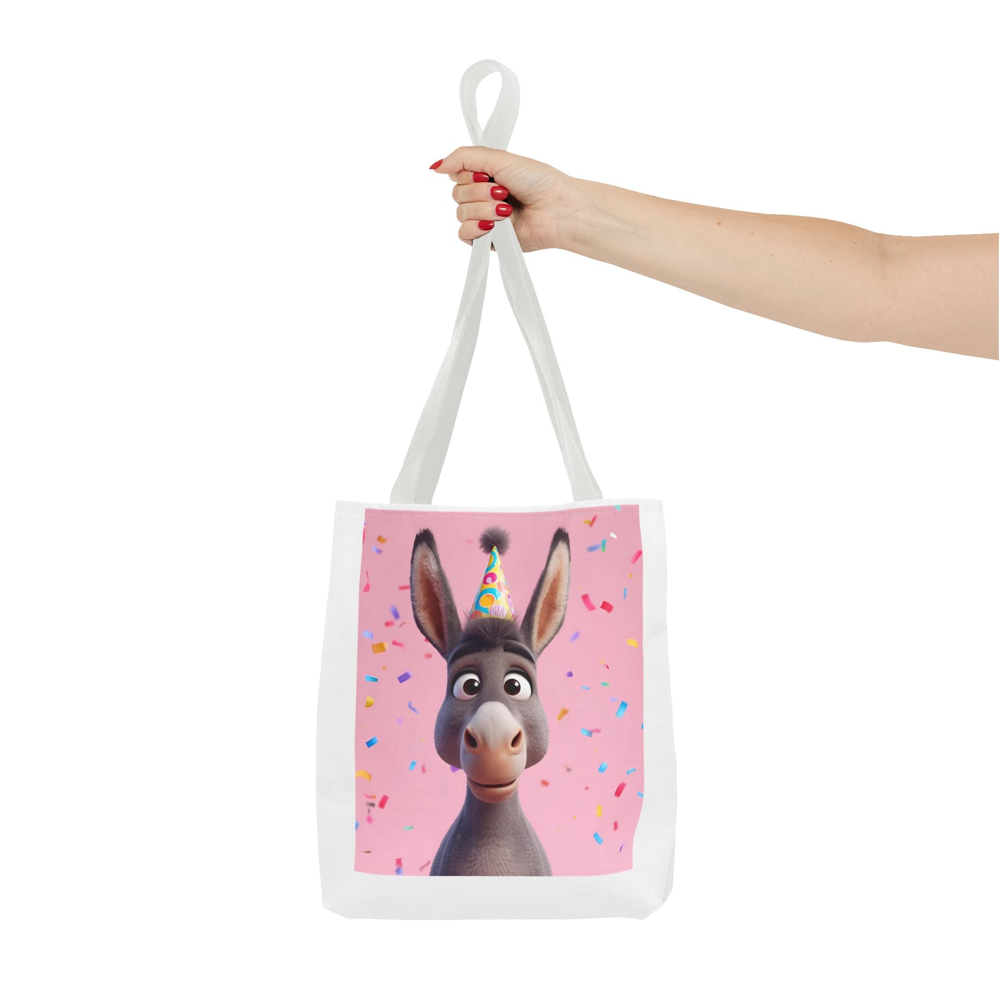 Birthday Donkey Tote Bag, Fun Party Accessory, Eco-Friendly Shopper, Cute Gift for Animal Lovers, Perfect for Birthdays and Celebrations