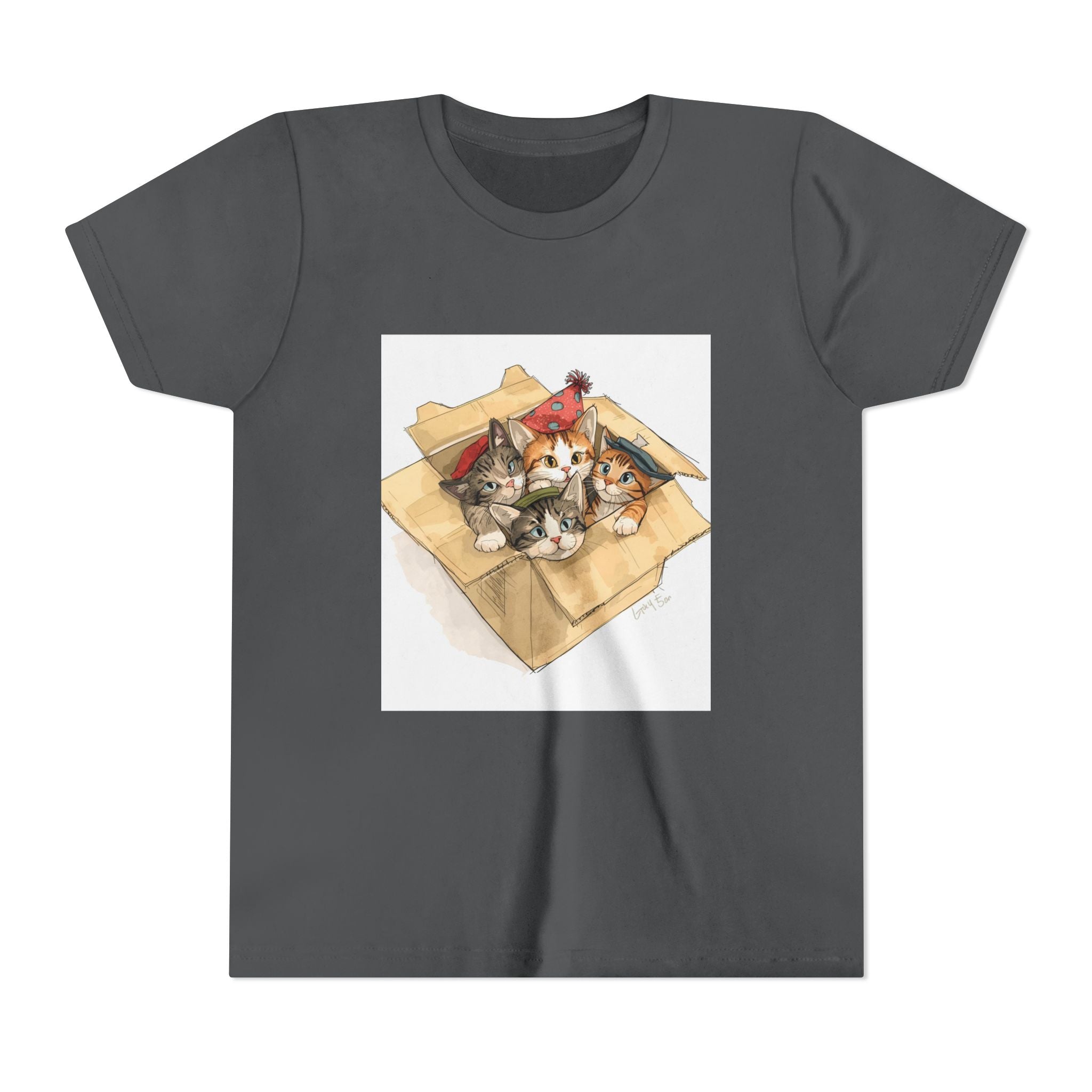 Cute Kittens In Box Youth Short Sleeve Tee