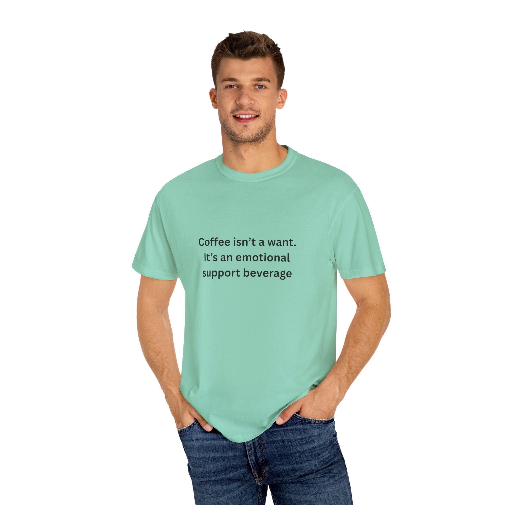 Emotional Support Coffee T-Shirt, Funny Coffee Tee, Gift for Coffee Lovers, Unisex Relaxed T-Shirt, Humor Apparel, Casual Wear