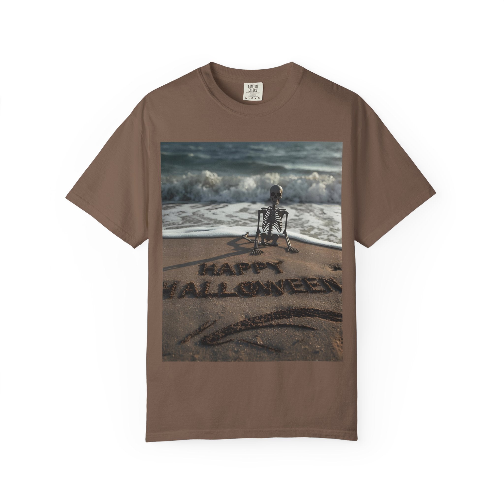 Halloween Beach Skeleton Vibes Unisex T-Shirt, Spooky Summer Tee, Fun Halloween Shirt, Beachwear, Casual Halloween Outfit