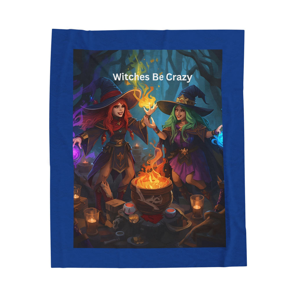 Witches Be Crazy Velveteen Plush Blanket