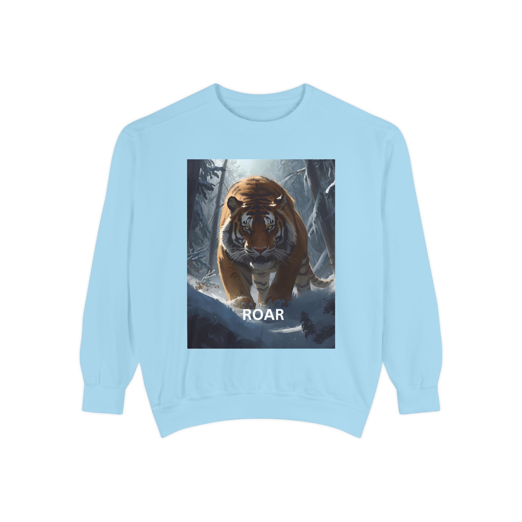 Tiger Roar Snow Unisex Garment-Dyed Sweatshirt