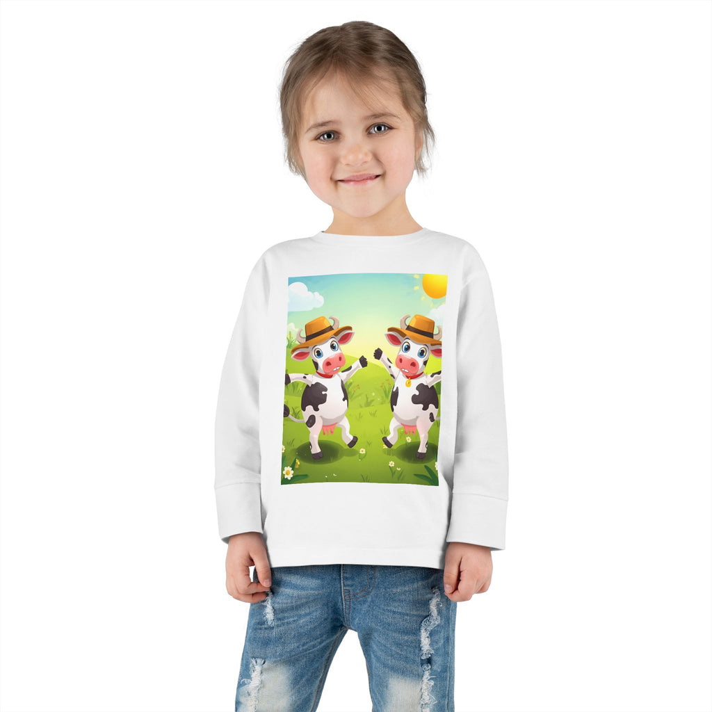 Cute Cows Farm Fun Toddler Long Sleeve Tee