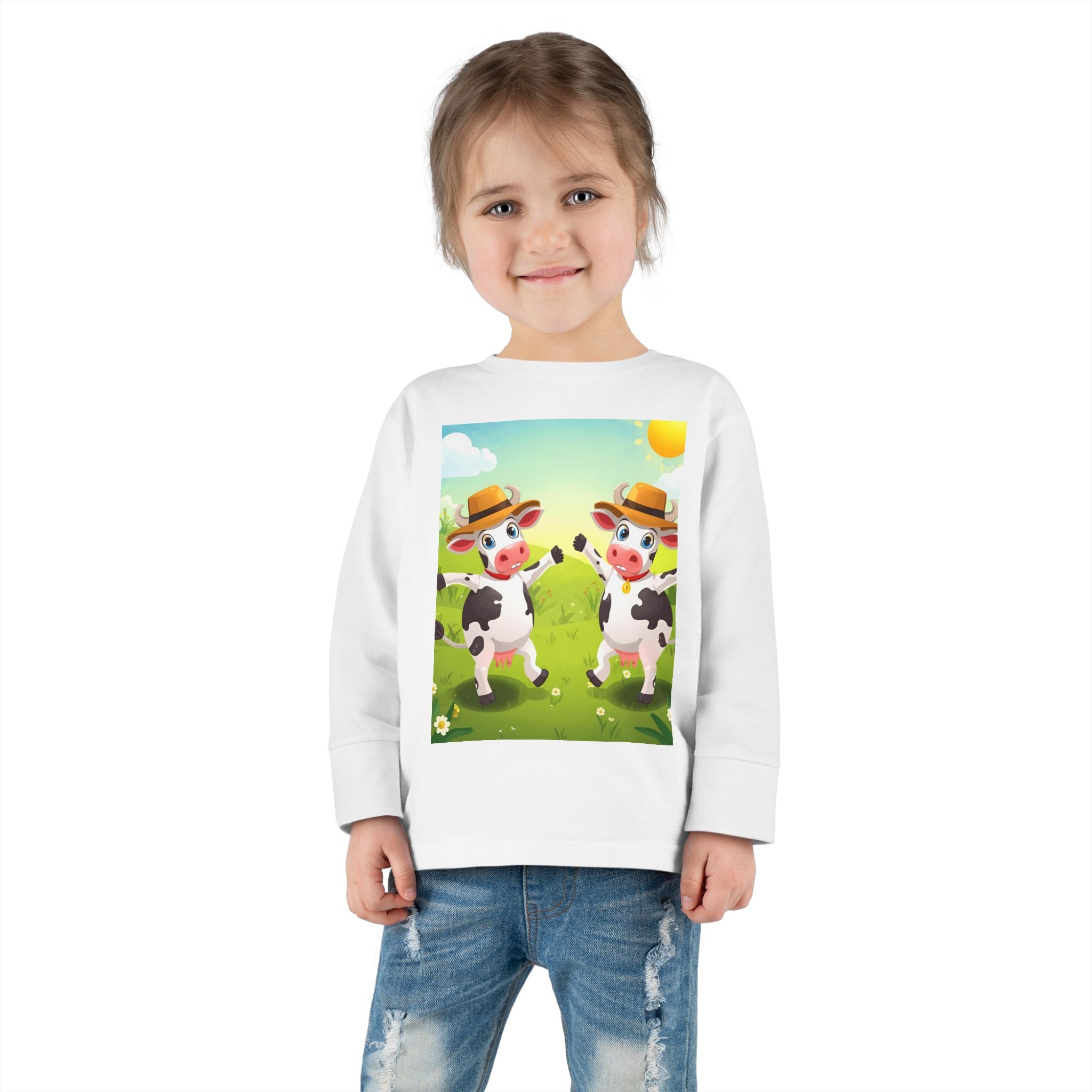 Cute Cows Farm Fun Toddler Long Sleeve Tee
