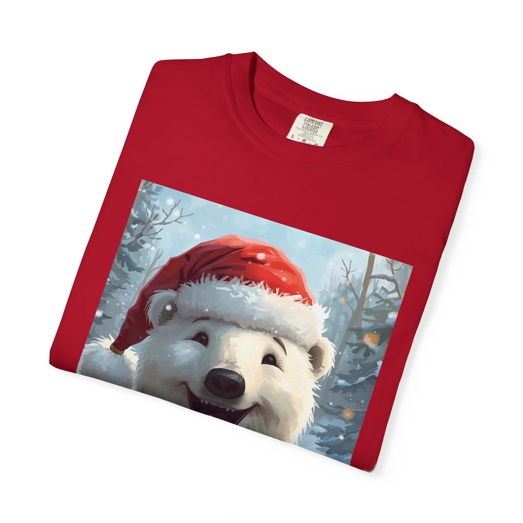 Christmas Polar Bear T-shirt, Holiday Tee, Unisex Gift Shirt, Winter Apparel, Cute Animal T-shirt