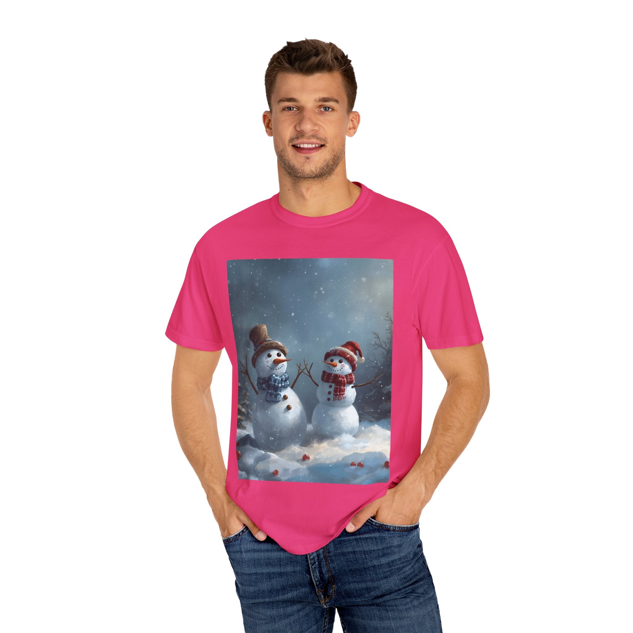 Christmas Winter Snowman T-Shirt, Festive Holiday Tee, Family Holiday Shirt, Cozy Winter Outfit, Seasonal Gift Idea