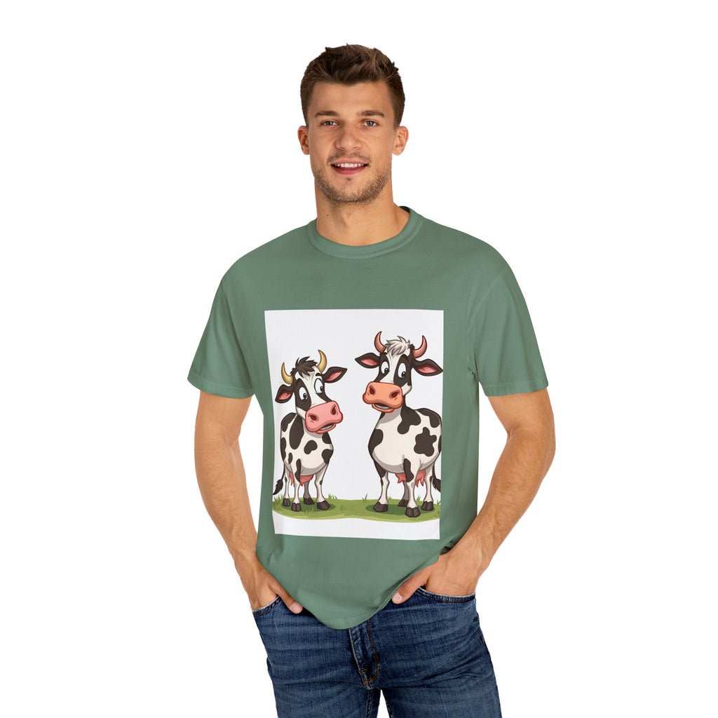 Cute Cows Unisex T-Shirt, Cute Cow Graphic Tee, Animal Lover Gift, Casual Wear, Birthday Present, Fun Farm Shirt