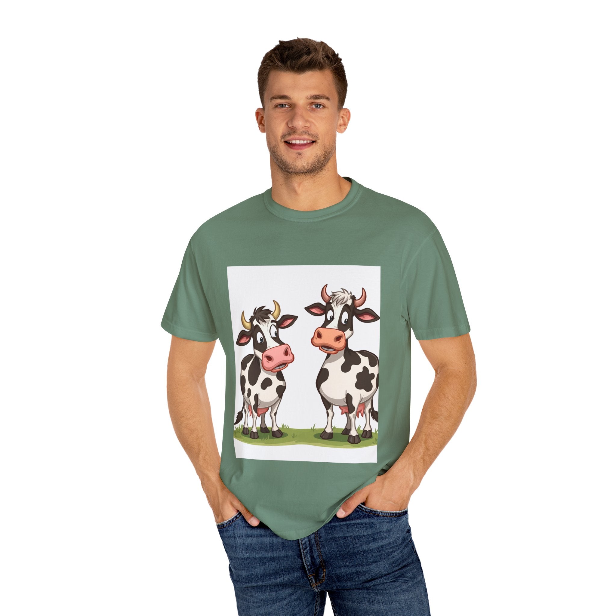 Cute Cows Unisex T-Shirt, Cute Cow Graphic Tee, Animal Lover Gift, Casual Wear, Birthday Present, Fun Farm Shirt