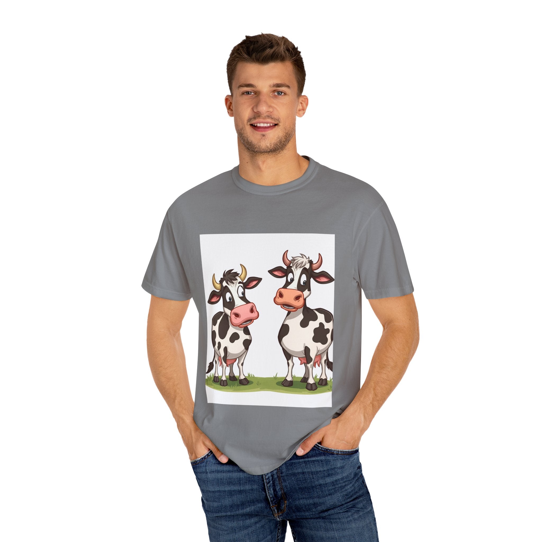 Cute Cows Unisex T-Shirt, Cute Cow Graphic Tee, Animal Lover Gift, Casual Wear, Birthday Present, Fun Farm Shirt