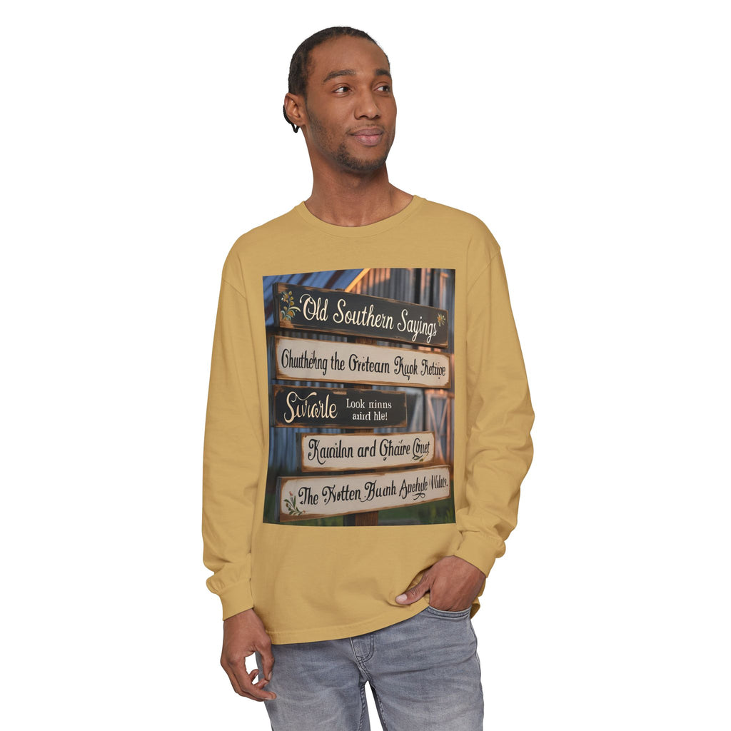 Old Southern Saying Crossings Long Sleeve Tee, Casual Wear, Gift for Southerners, Rustic Style Shirt, Unique Southern Culture Apparel