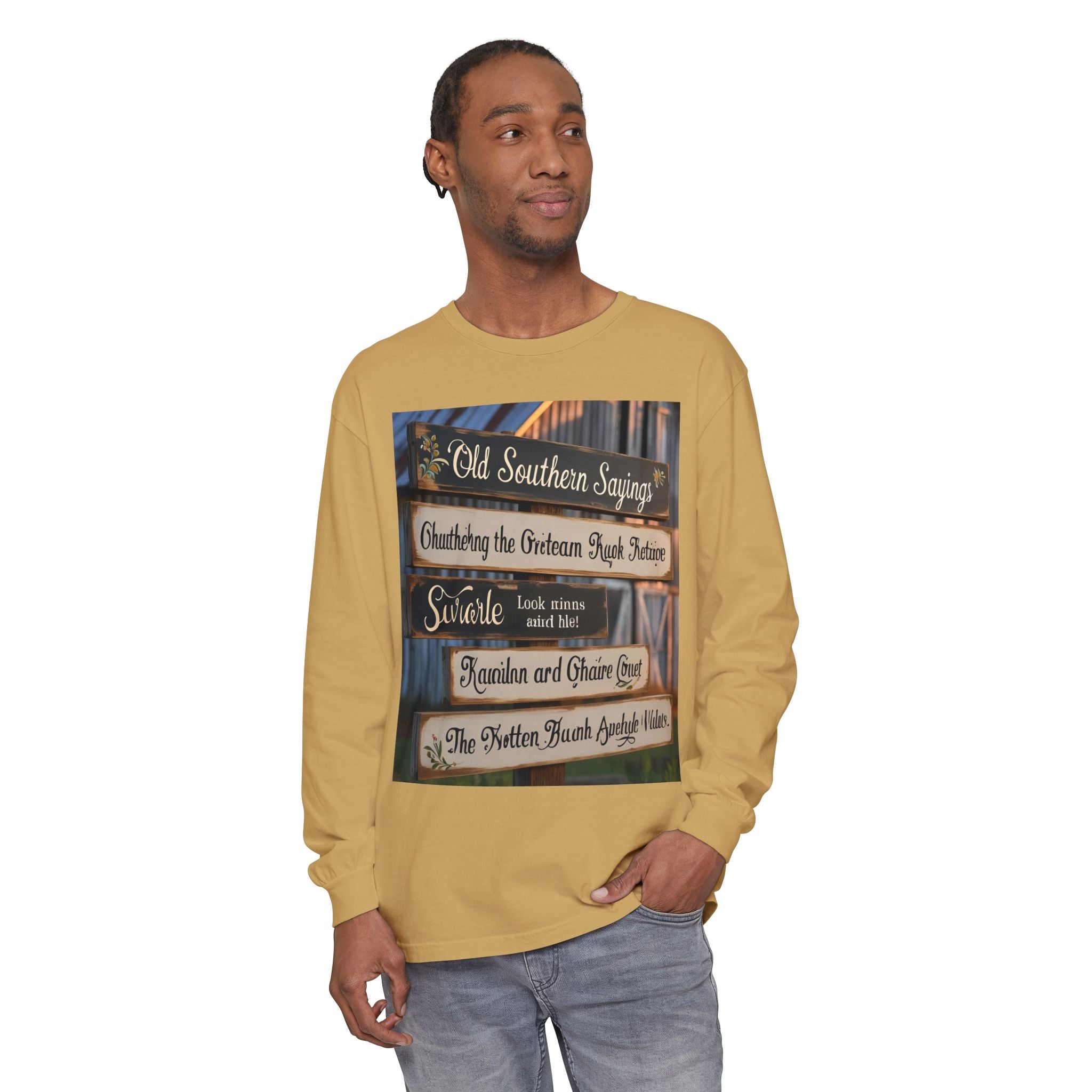 Old Southern Saying Crossings Long Sleeve Tee, Casual Wear, Gift for Southerners, Rustic Style Shirt, Unique Southern Culture Apparel