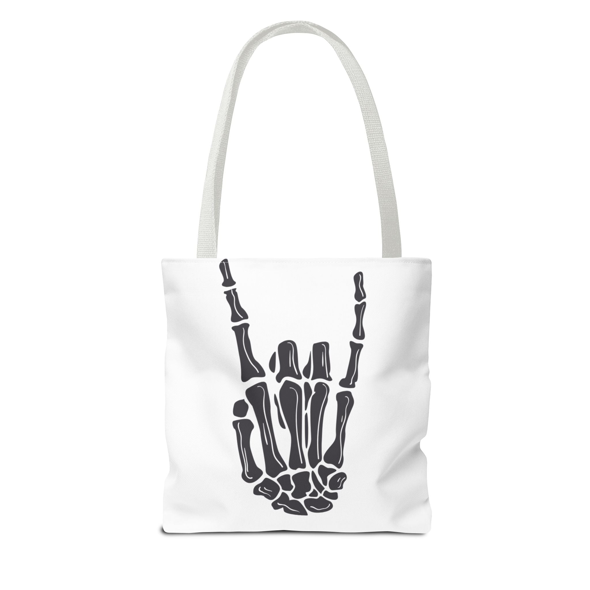 Rock On Skeleton Tote Bag, Goth Tote, Halloween Accessory, Cute Gift for Teens, Festival Bag, Band Merchandise