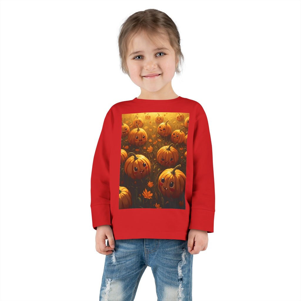 Halloween Pumpkin Toddler Long Sleeve Tee, Cute Fall Shirt, Kids Halloween Costume, Pumpkin Patch, Toddler Gift, Holiday Apparel