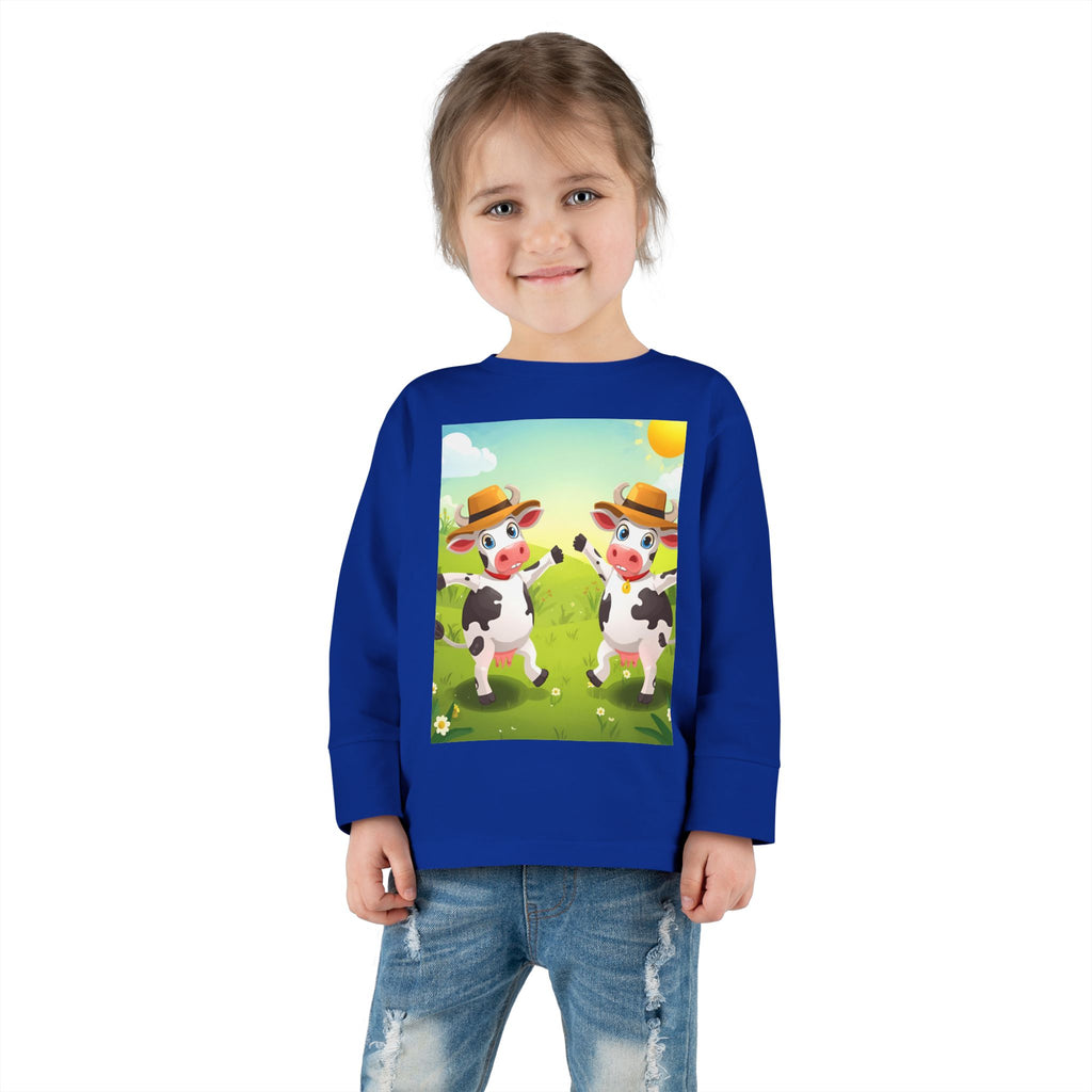 Cute Cows Farm Fun Toddler Long Sleeve Tee