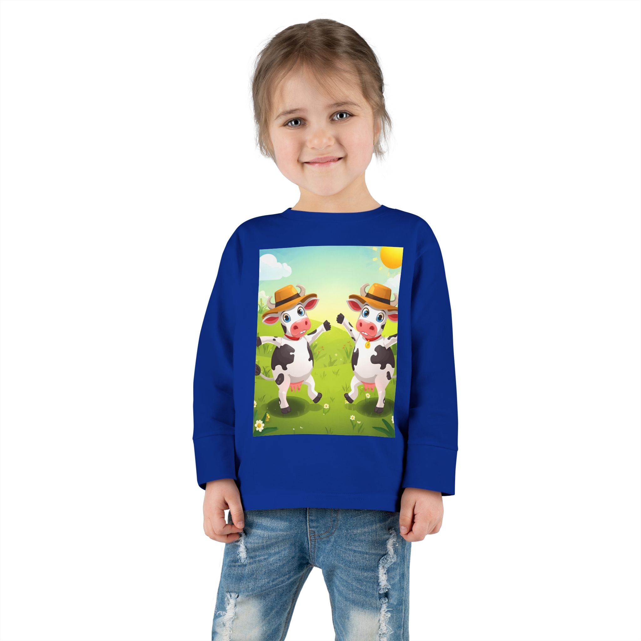 Cute Cows Farm Fun Toddler Long Sleeve Tee