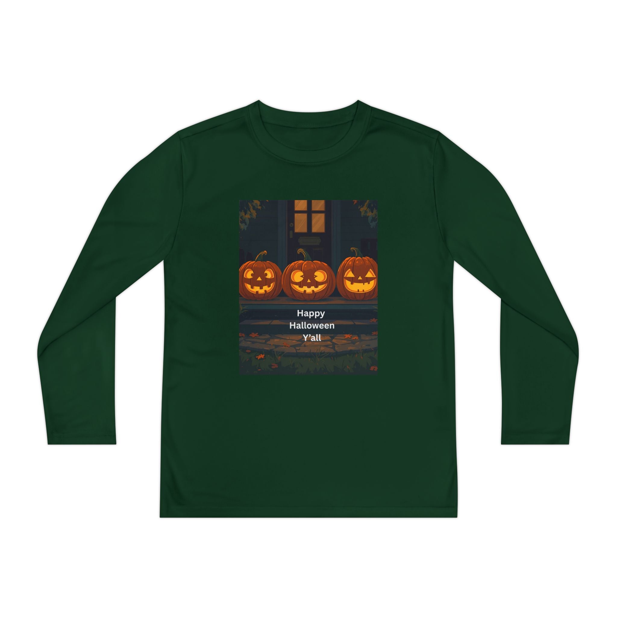 Halloween Pumpkin Youth Long Sleeve Competitor Tee