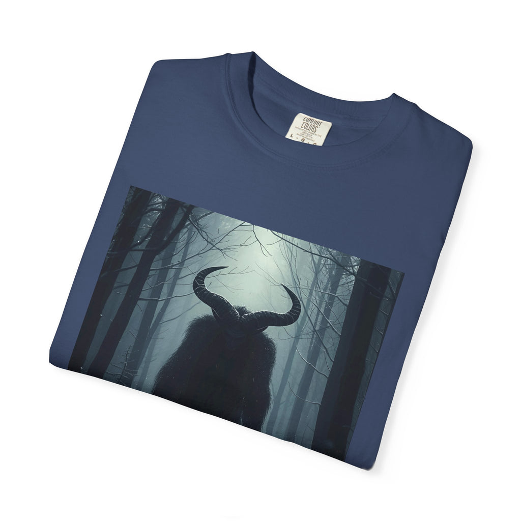 Spooky Forest Creature T-Shirt | Unisex Garment-Dyed Tee | Nature Lover Apparel, Graphic Tee, Gift for Him, Outdoor Adventure Wear