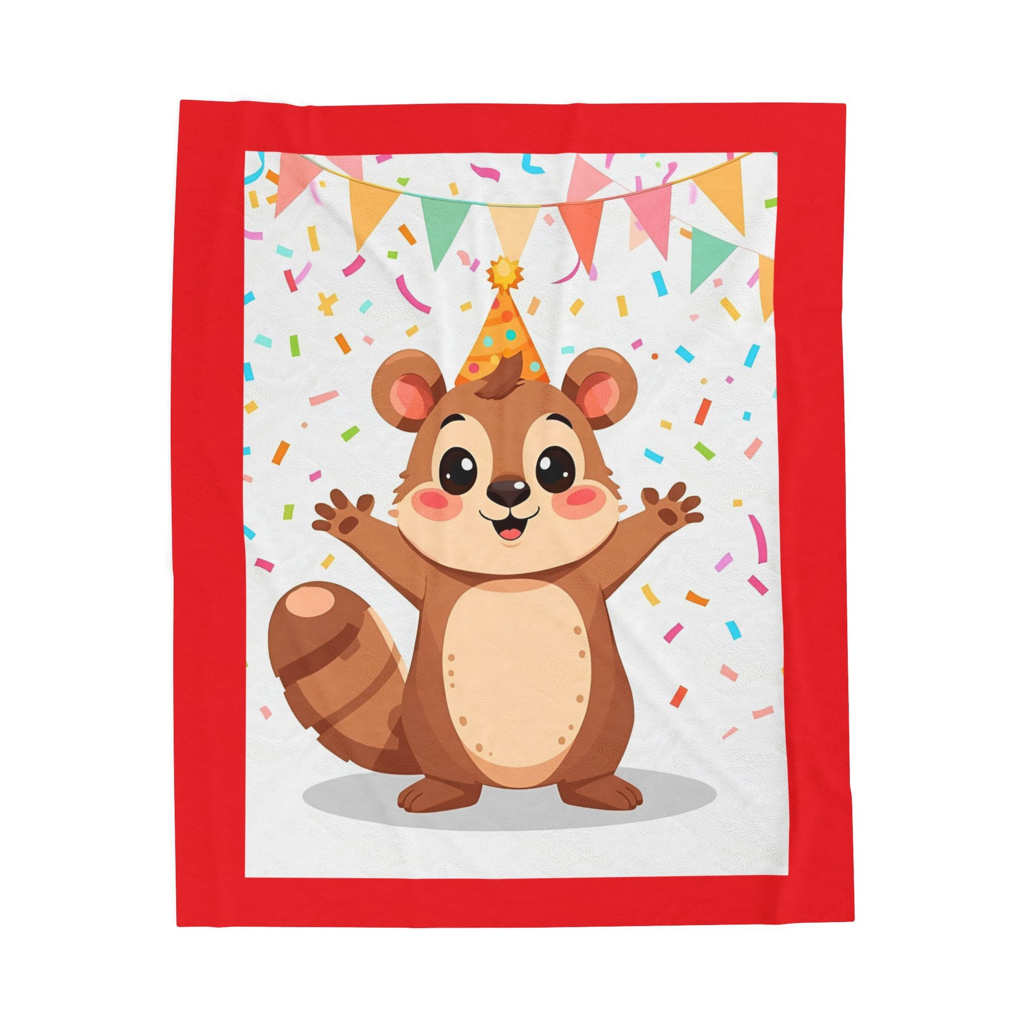 Adorable Squirl Plush Party Blanket for Kids, Great for Birthdays, Cozy Gift, Nursery Decor, Animal Lover's Blanket