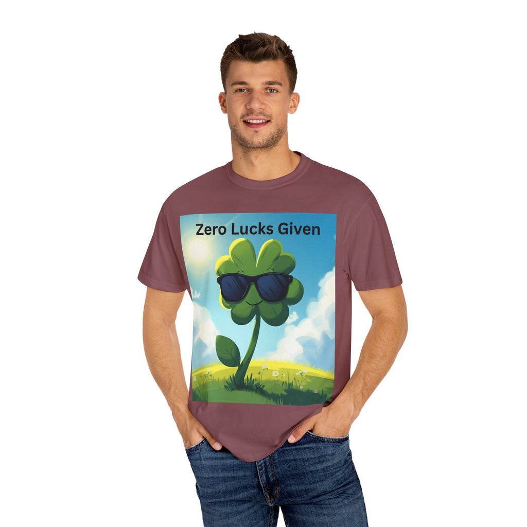 Zero Lucks Given T-Shirt, Funny Unisex Tee, Casual Wear, Gift for St. Patrick's Day, Summer Outfit, Funny Quote Shirt