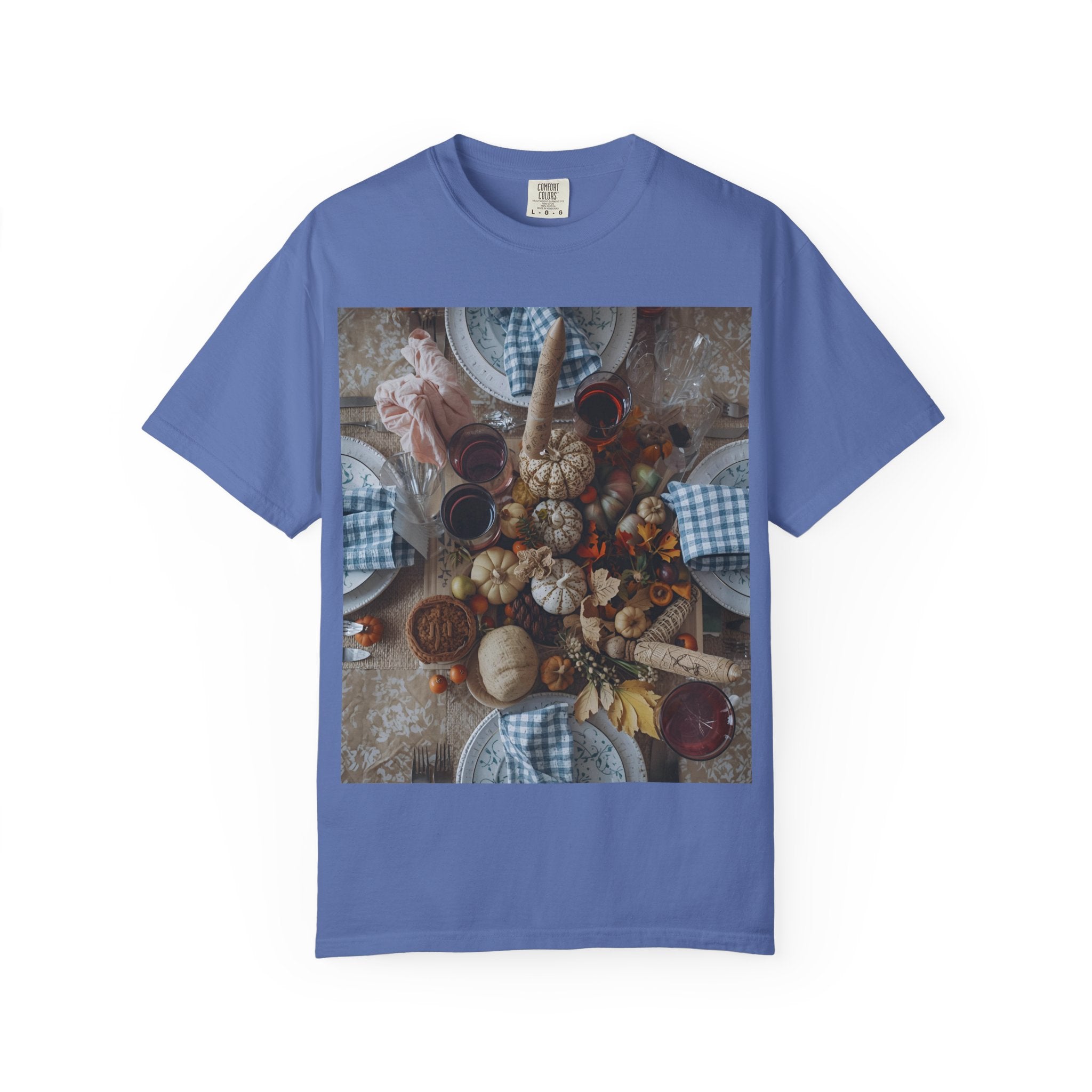 Rustic Gatherings Feast Unisex T-Shirt | Cozy Fall Apparel, Thanksgiving Casual Wear, Gift for Food Lovers, Unique Kitchen Decor, Autumn Gathering Tee
