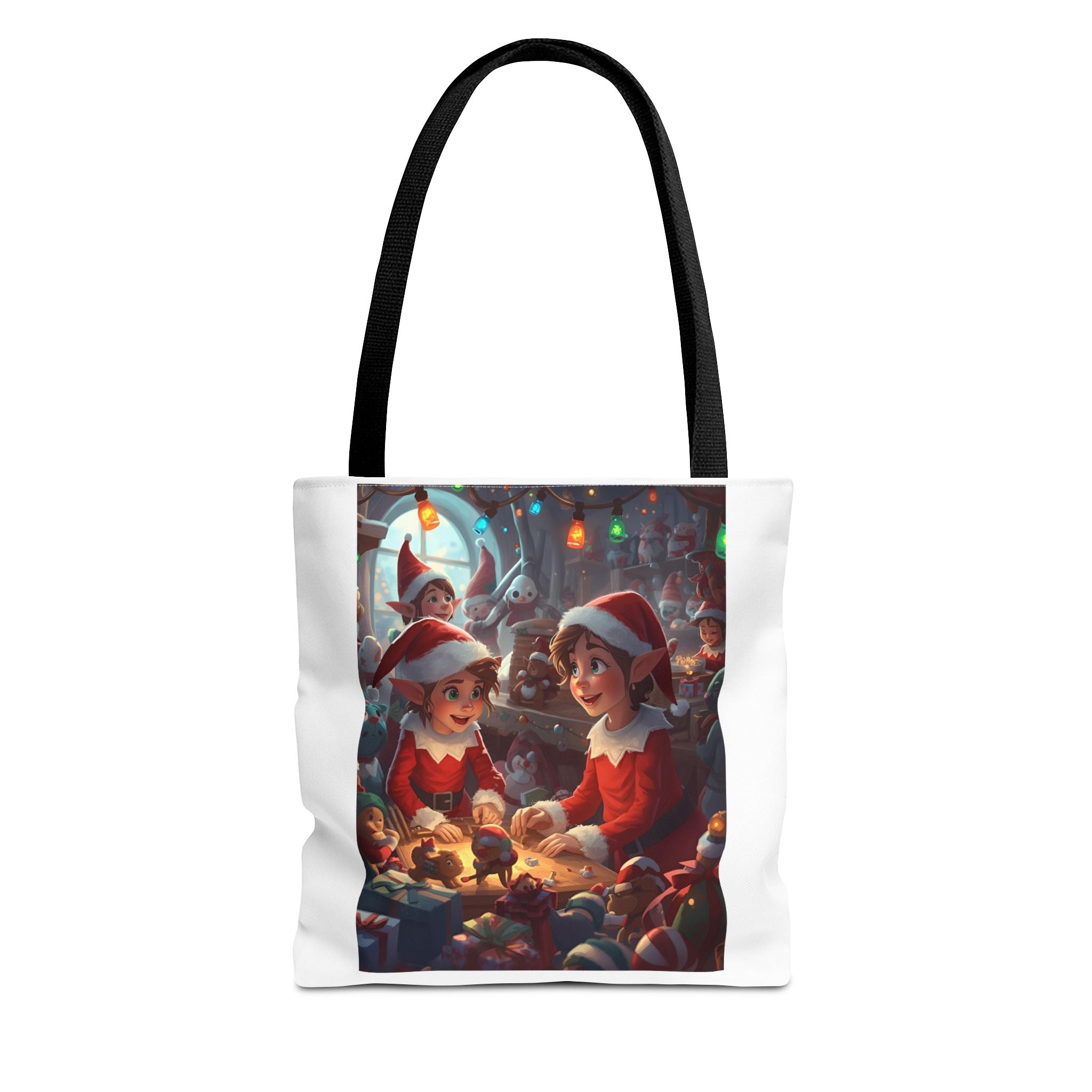 Whimsical Christmas Tote Bag, Holiday Gift Bag, Festive Eco-Friendly Bag, Elf Design, Reusable Shopper, Cute Holiday Decor