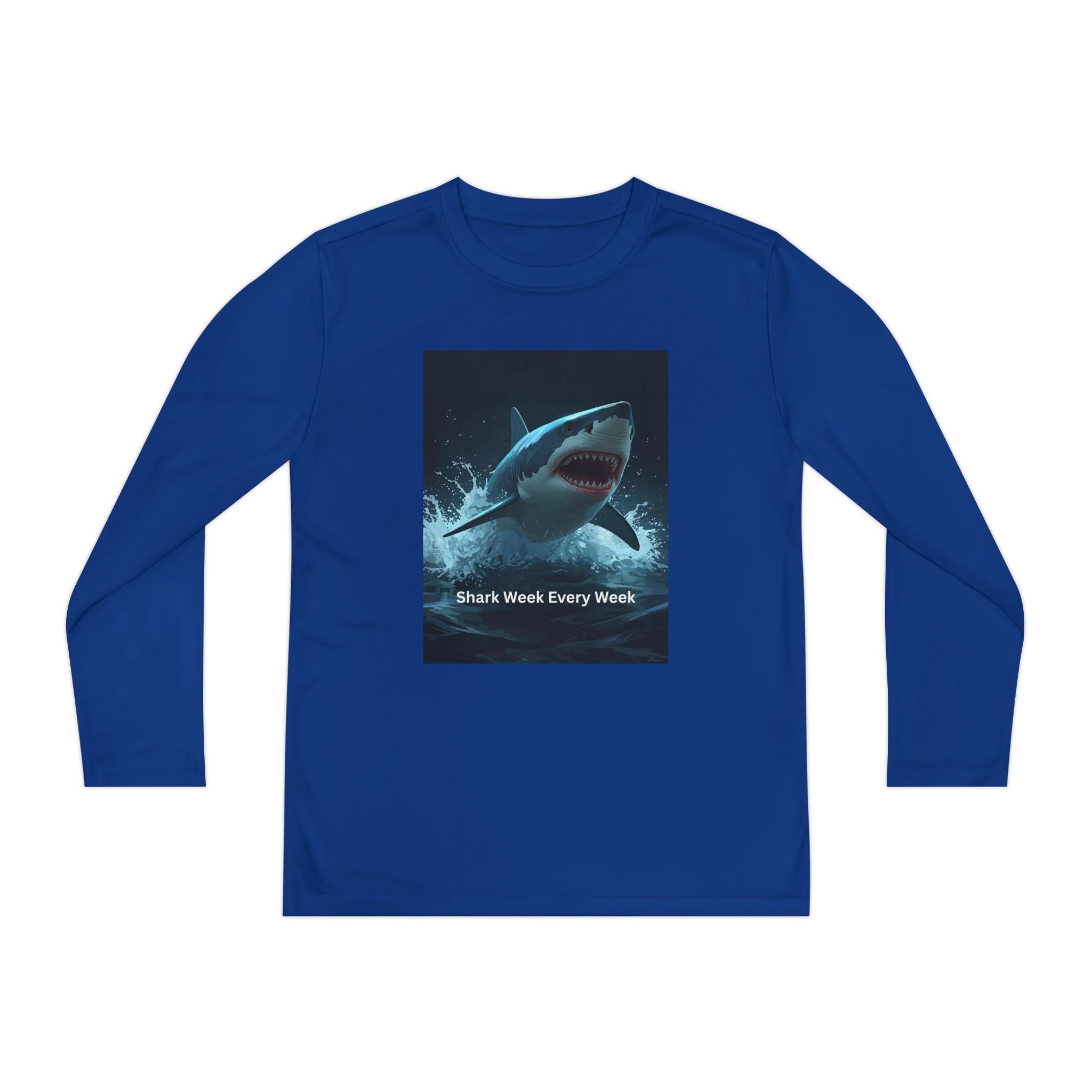 Shark Week Youth Long Sleeve Tee - Funny Ocean Shirt, Kids Gift, Summer Wear, Cool Tee, Swim Shirt, Beach Apparel