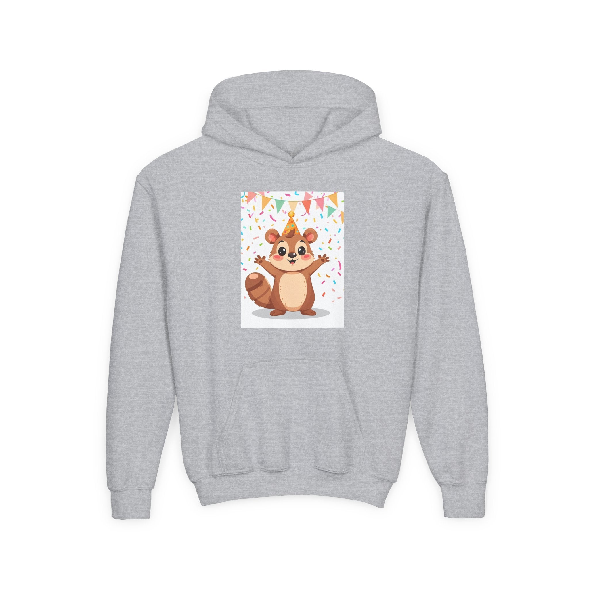 Party Animal With Squirl Youth Heavy Blend Hooded Sweatshirt