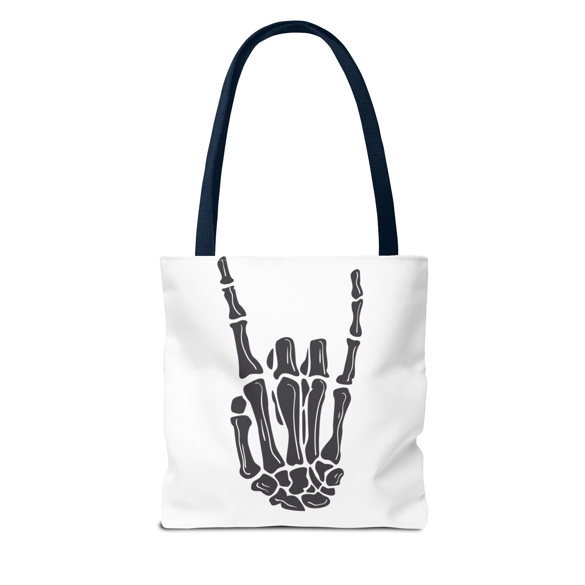 Rock On Skeleton Tote Bag, Goth Tote, Halloween Accessory, Cute Gift for Teens, Festival Bag, Band Merchandise