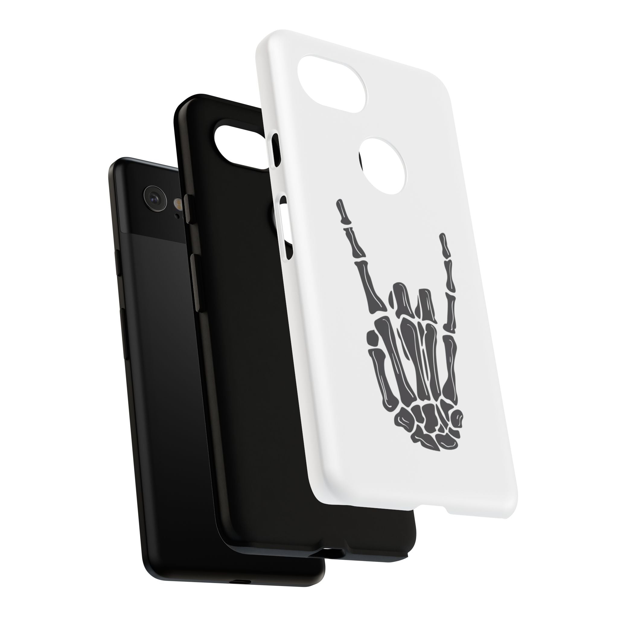 Rock On Skeleton Phone Case, Edgy Phone Cover, Tough Cases for Music Lovers, Halloween Accessories, Gifts for Him