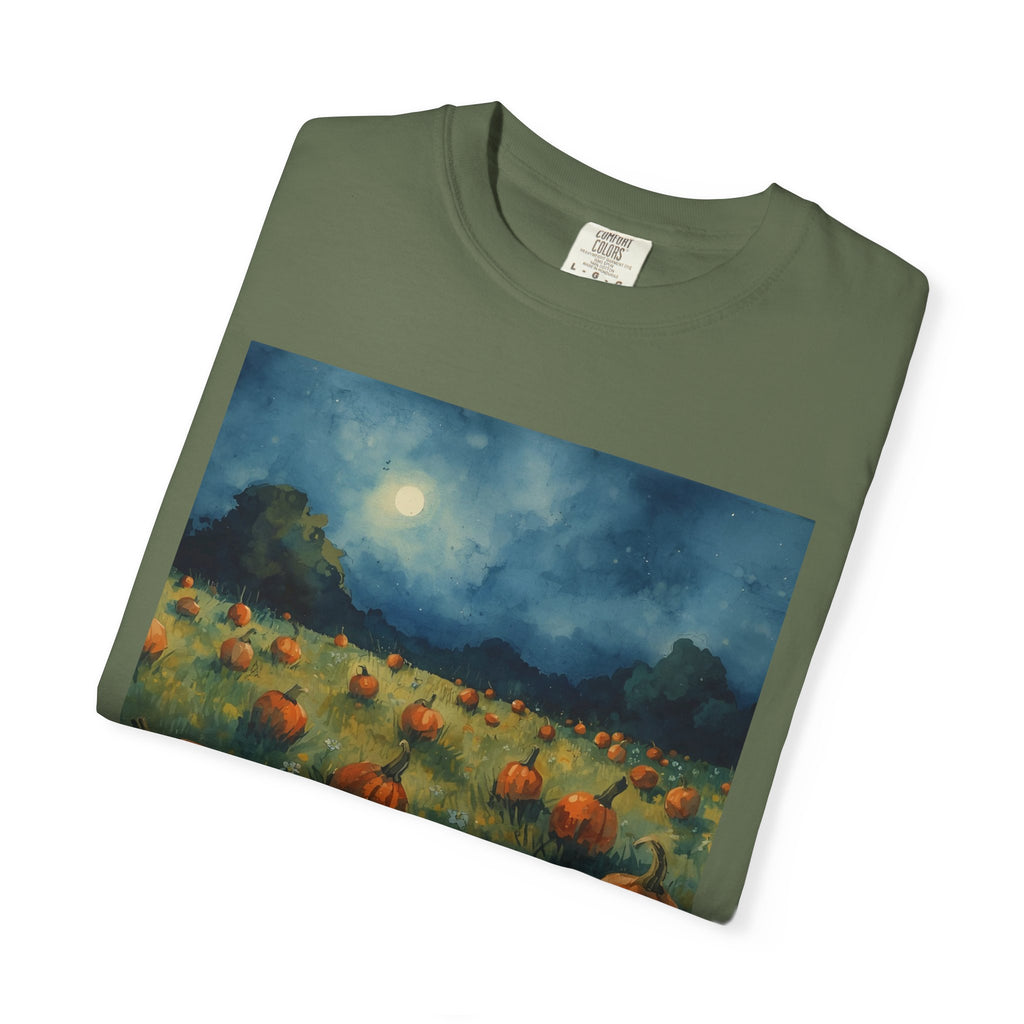 Autumn Pumpkin Field T-shirt | Unisex Fall Tee, Cozy Graphic Shirt, Halloween Gift, Harvest Fashion, Seasonal Wear, Pumpkin Lovers