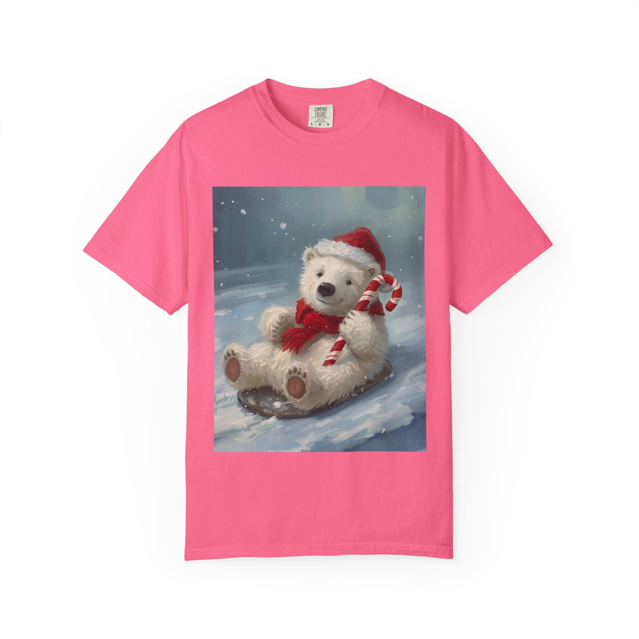 Cozy Christmas Bear T-Shirt, Winter Apparel, Holiday Gift, Family Matching Tee, Cute Polar Bear Design, Festive Outfit