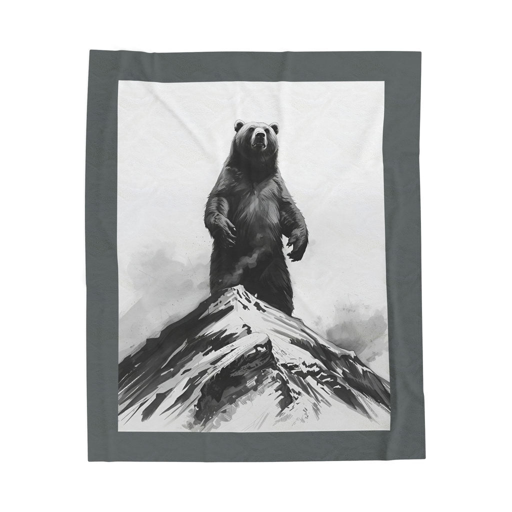 Bear Mountain Snow Velveteen Plush Blanket