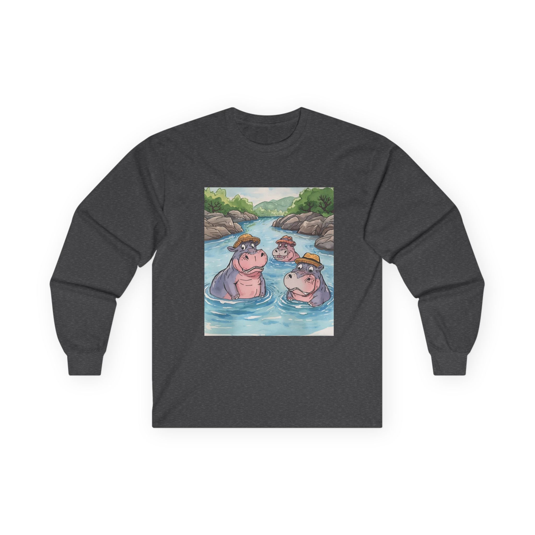 Hippo Cute Unisex Ultra Cotton Long Sleeve Tee