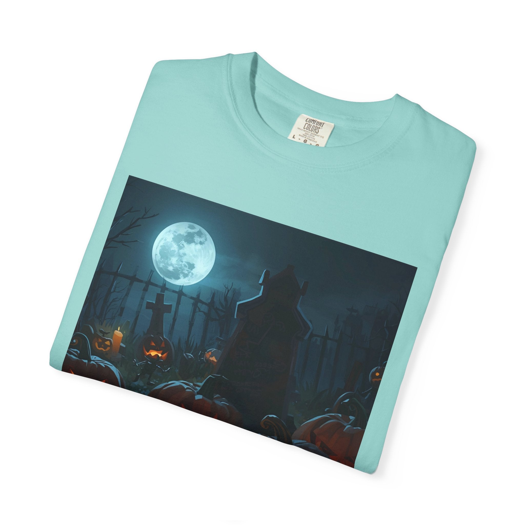 Scary Halloween Pumpkin Unisex Garment-Dyed T-shirt