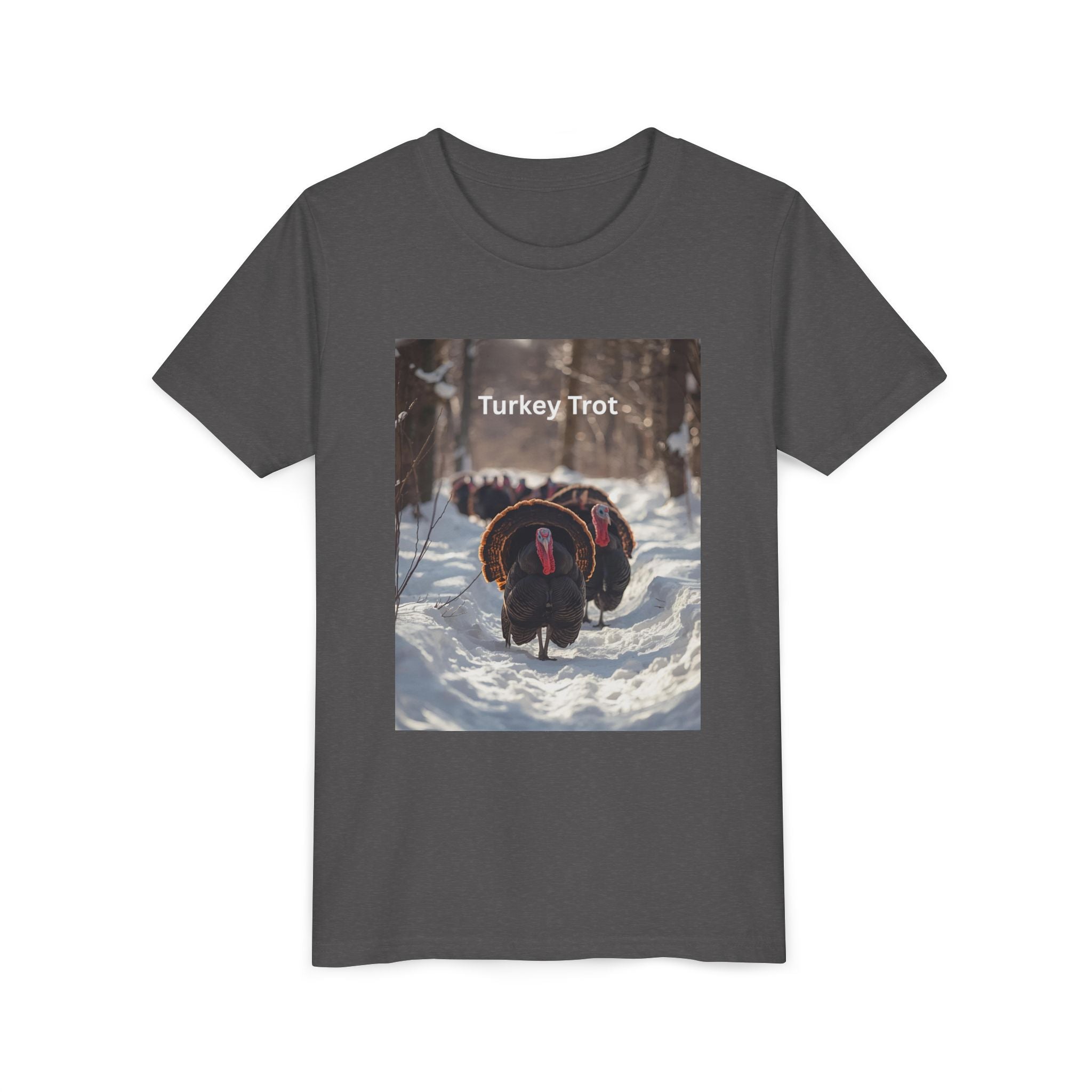 Thanksgiving Turkey Trot Youth Tee, Cute Holiday Shirt, Fall Apparel, Kids Thanksgiving Outfit, Funny Tee for Celebration