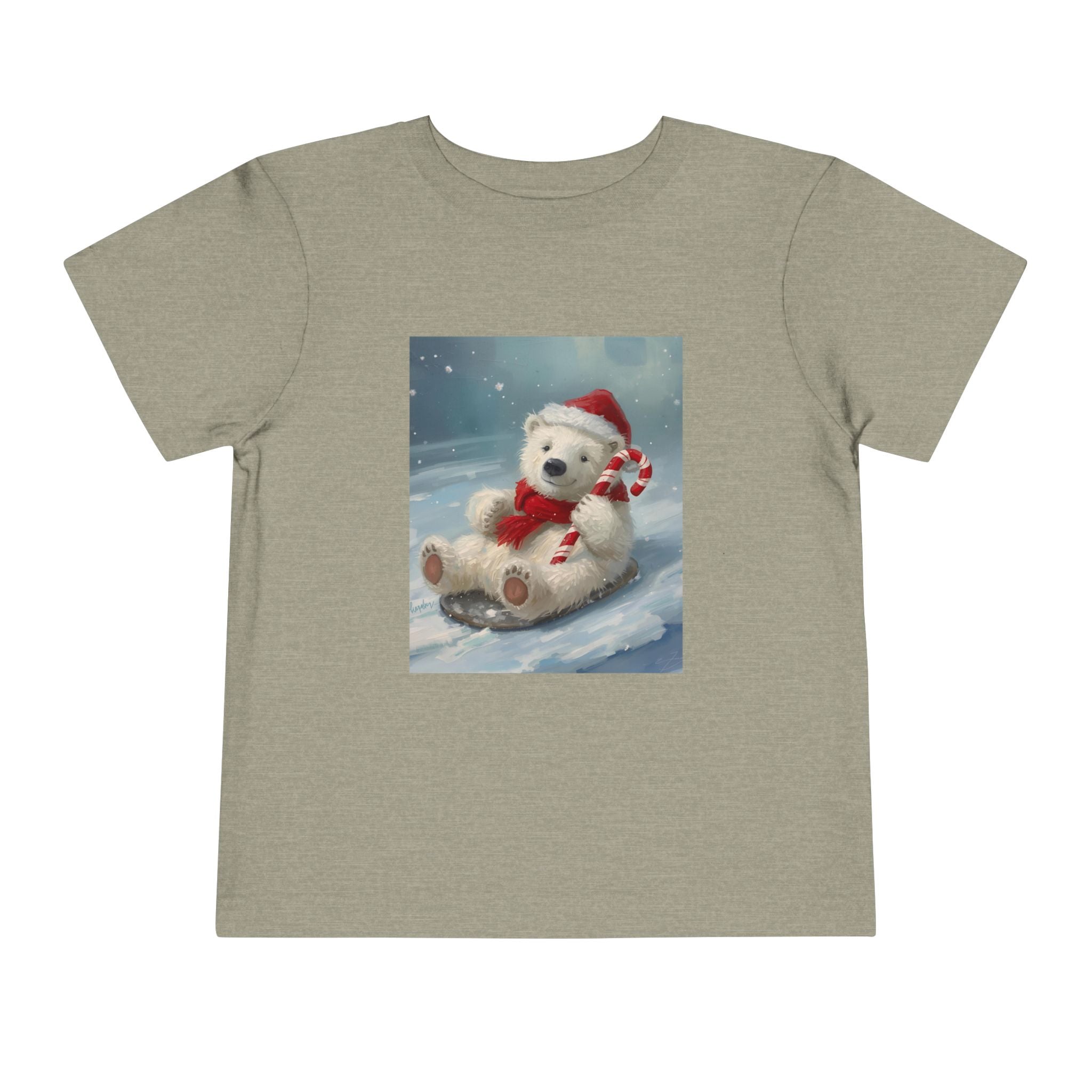 Cute Christmas Bear Toddler Short Sleeve Tee