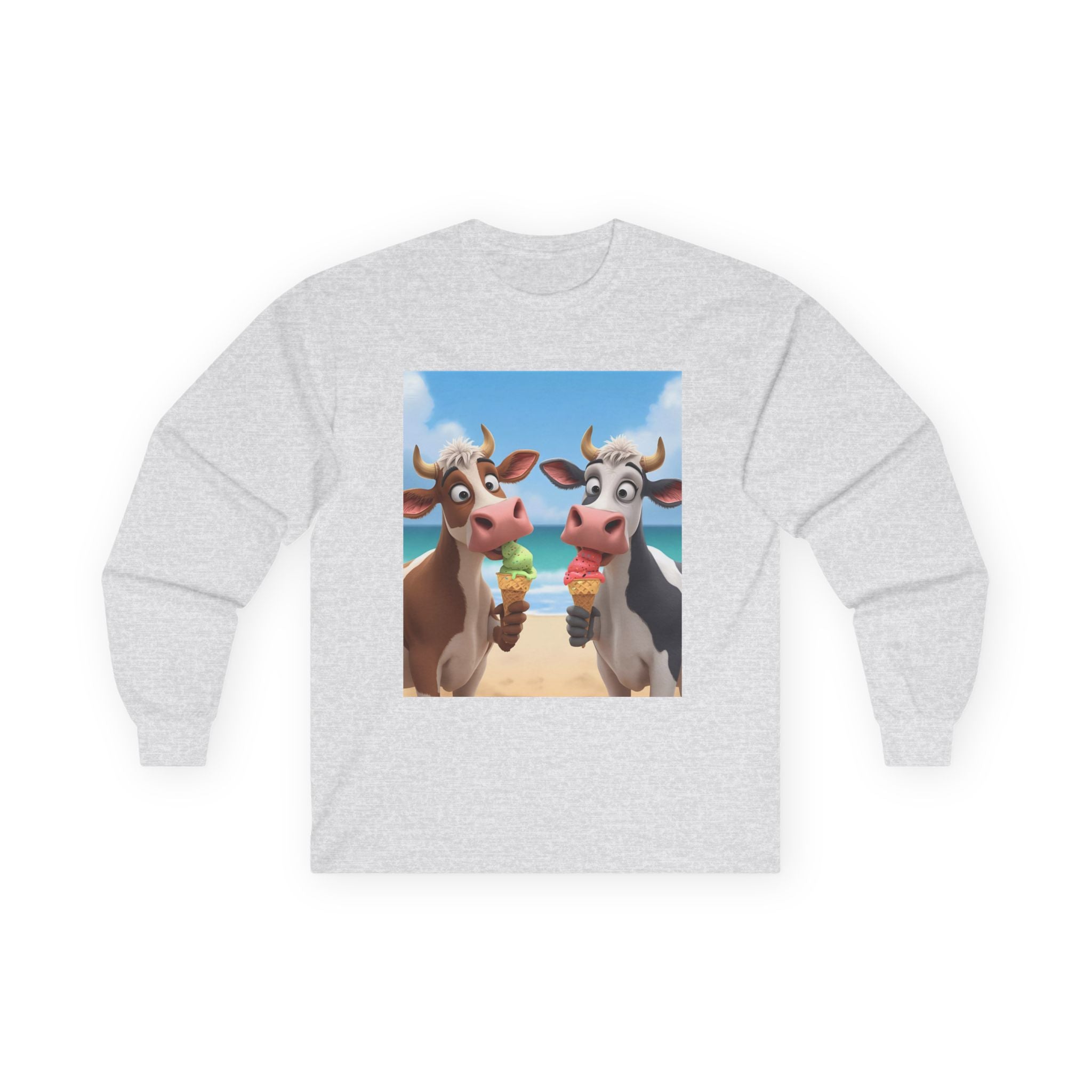 Funny Beach Cows Unisex Ultra Cotton Long Sleeve Tee