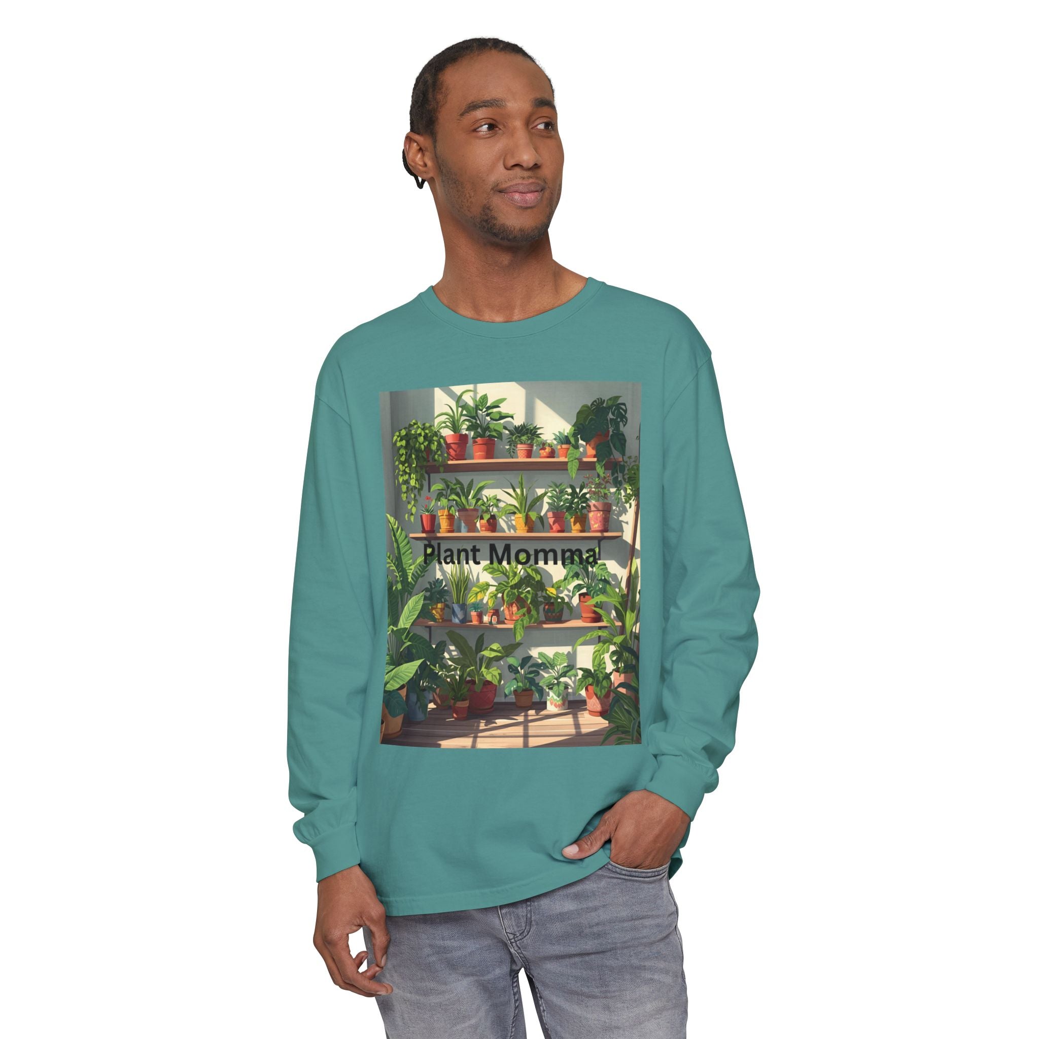 Plant Momma Long Sleeve T-Shirt, Perfect for Plant Lovers, Gardening Gifts, Eco-friendly Fashion, Casual Wear, Spring Celebrations