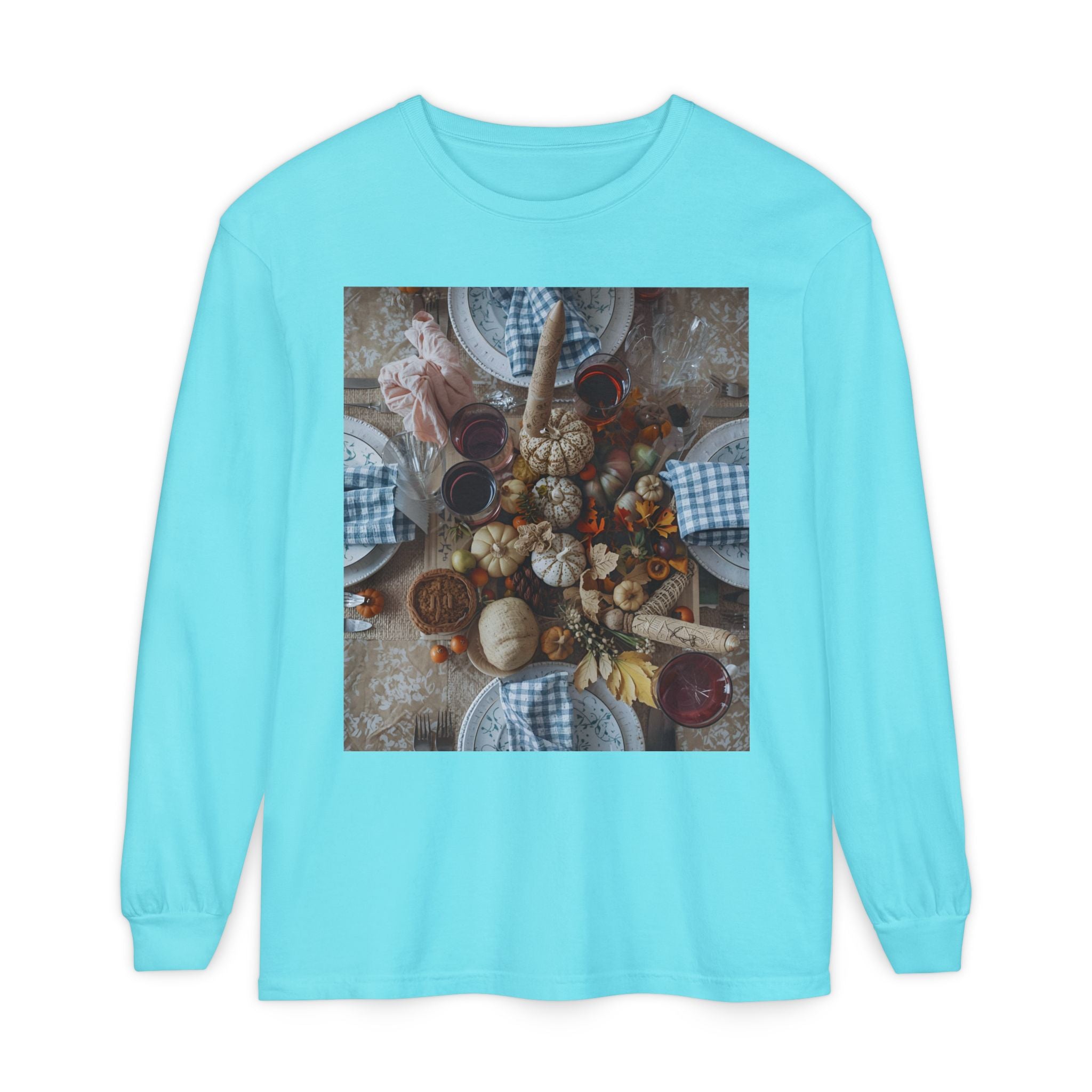 Rustic Gatherings Festive Long Sleeve T-Shirt for Gatherings, Casual Wear, Thanksgiving Shirt, Cozy Gift, Holiday Celebration Tee