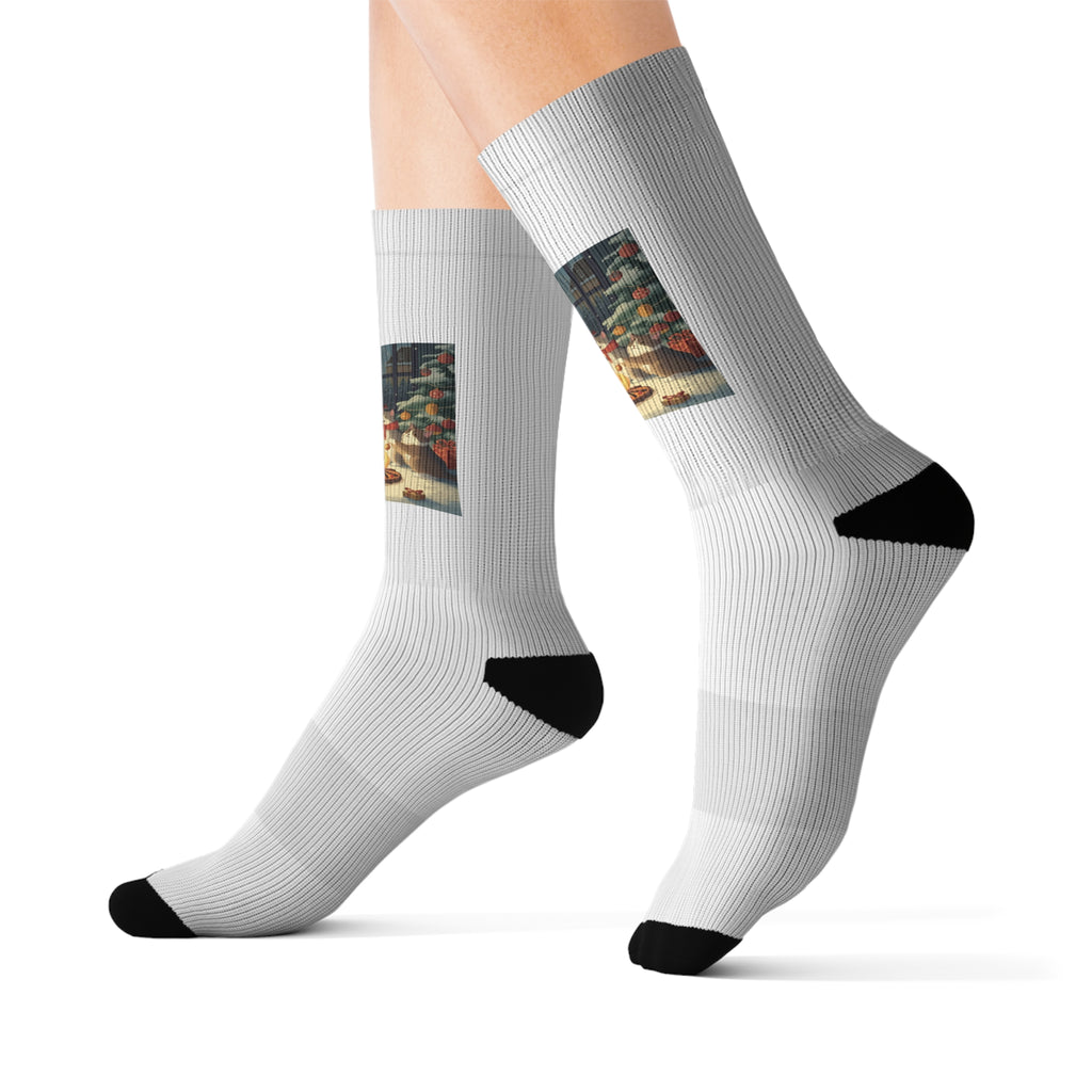 Cute Christmas Sublimation Socks for Creative Souls, Art-Inspired Wear, Unique Gift for Artists, Stylish Apparel for Any Occasion, Cozy Home Decor