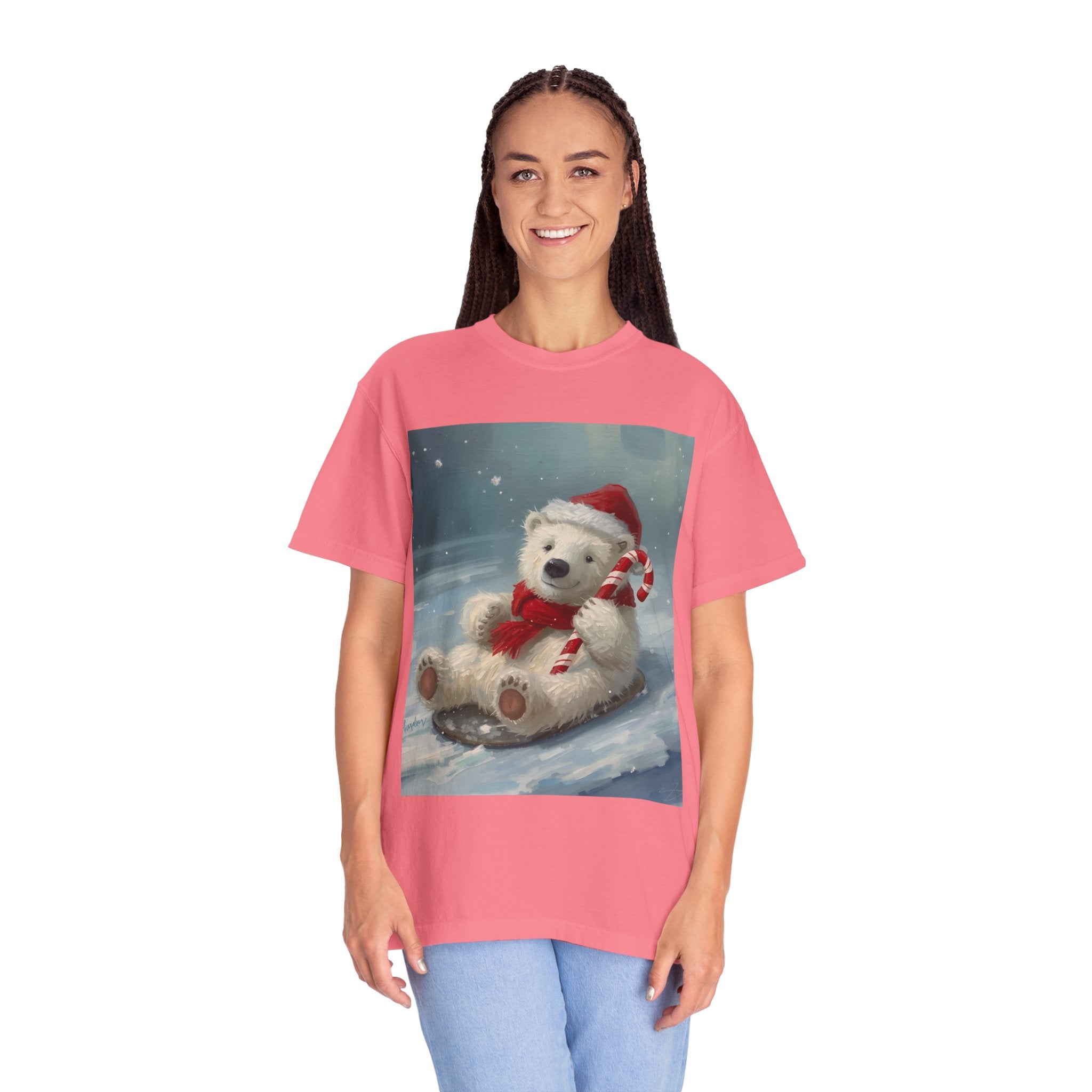 Cozy Christmas Bear T-Shirt, Winter Apparel, Holiday Gift, Family Matching Tee, Cute Polar Bear Design, Festive Outfit